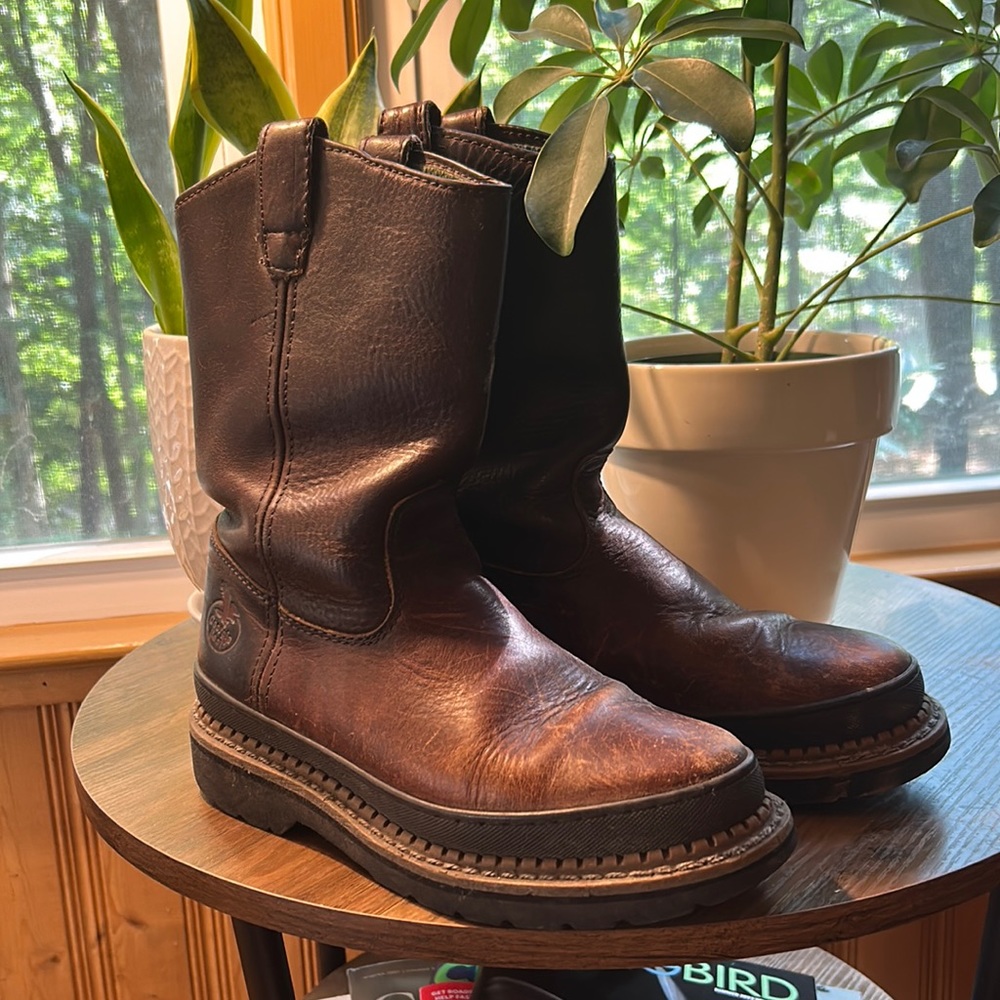 Georgia Boots Giant Wellington Pull-on Work Boots, Size 7 Men/8.5-9 Women